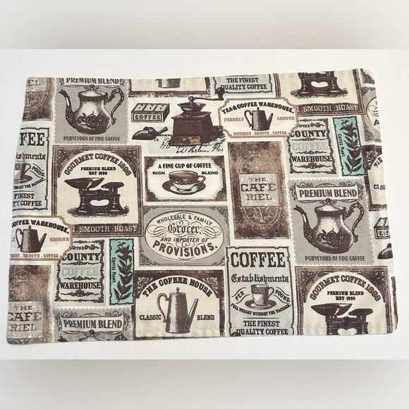 Coffee Themed Placemats Set of 4 - Picture 2 of 5